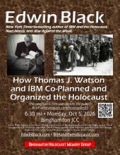 Special event: Edwin on IBM and the Holocaust, Binghamton, Oct 2026