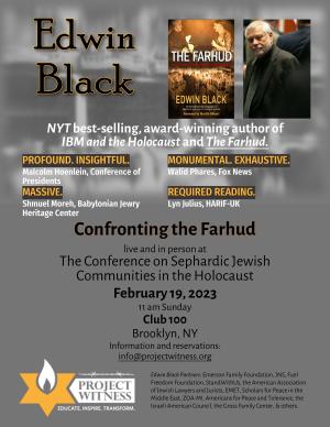 Special Event: Edwin Black on the Farhud for Project Witness