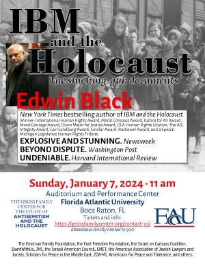 Special Event: Edwin Black on IBM and the Holocaust for the Gross Family Center