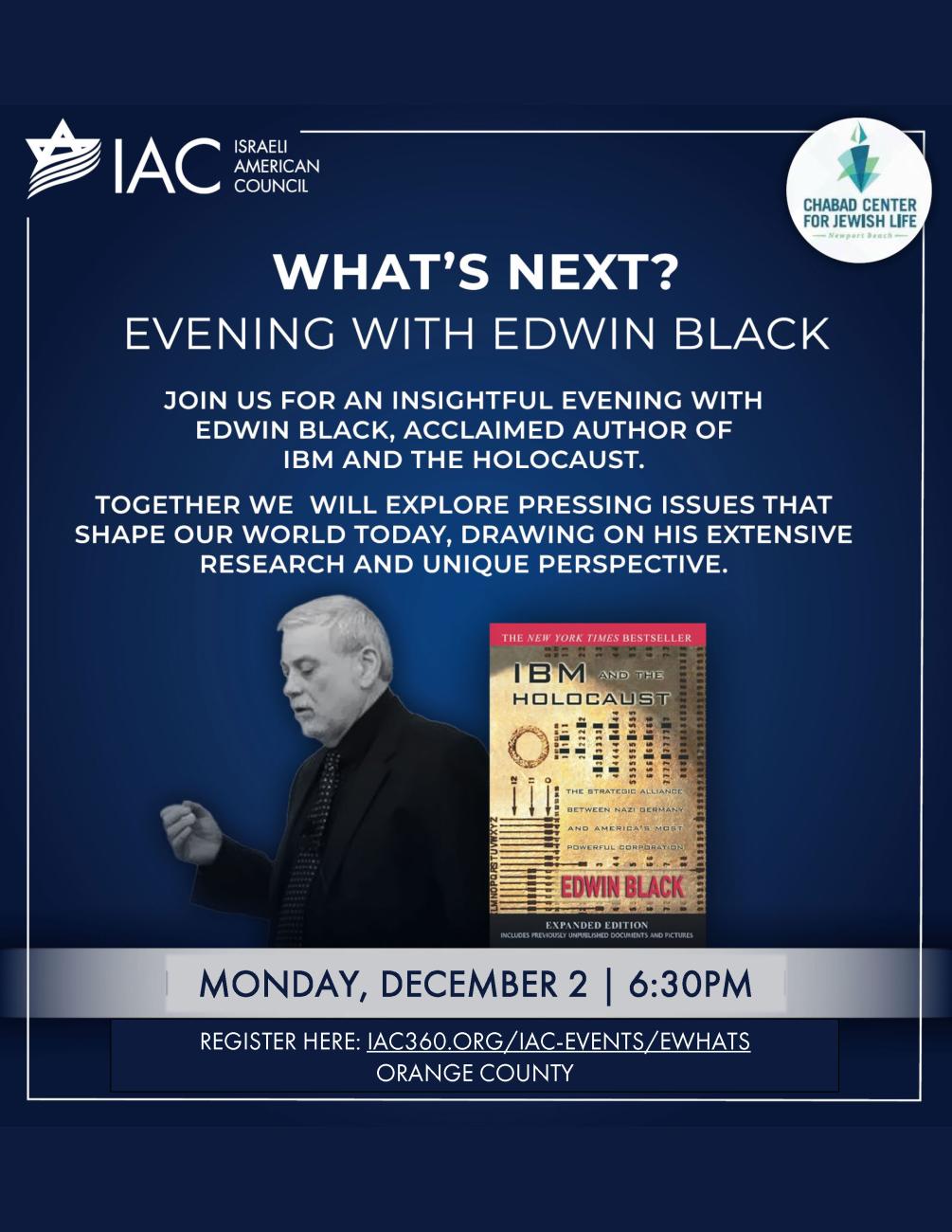 Special Event: Edwin Black: What's Next?