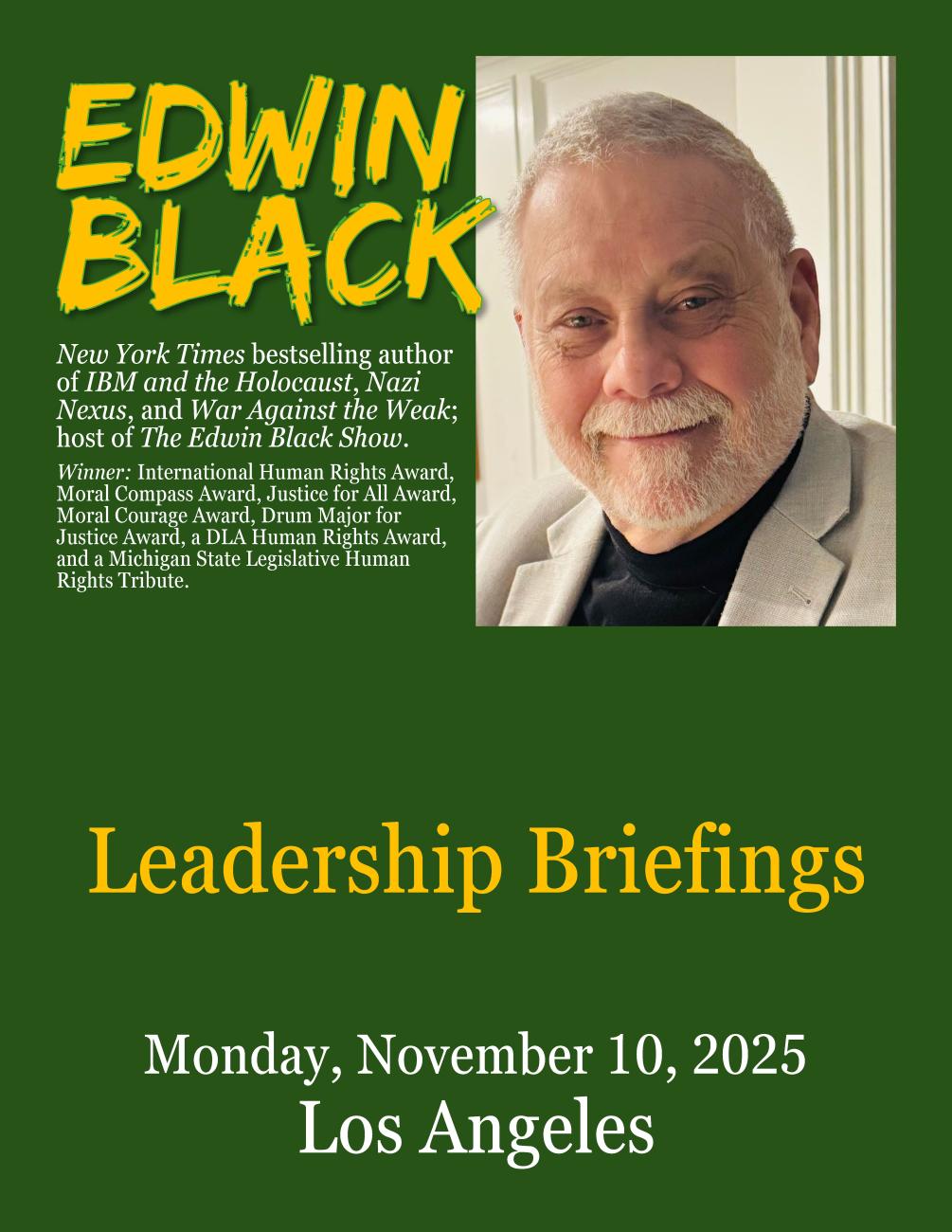 Special Event: Edwin Black Presents Leadership Briefings in Los Angeles