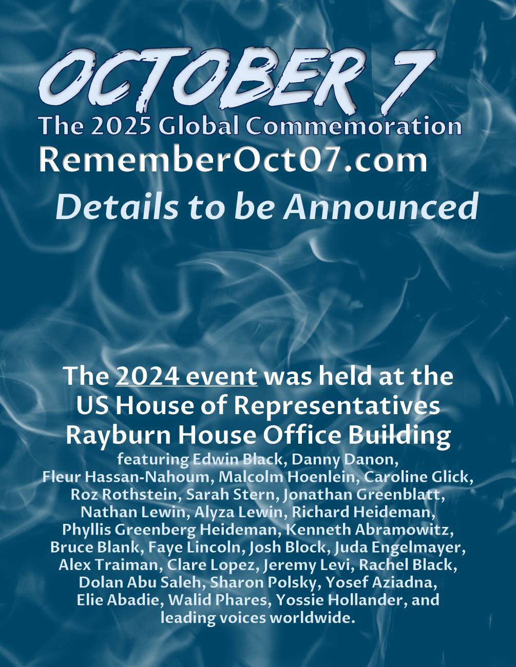 Special Event: October 7: The 2025 Global Commemoration