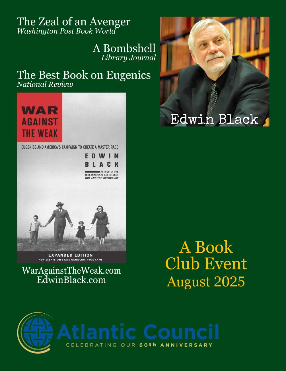 Edwin on War Against the Weak for the Atlantic Council's book club meetup