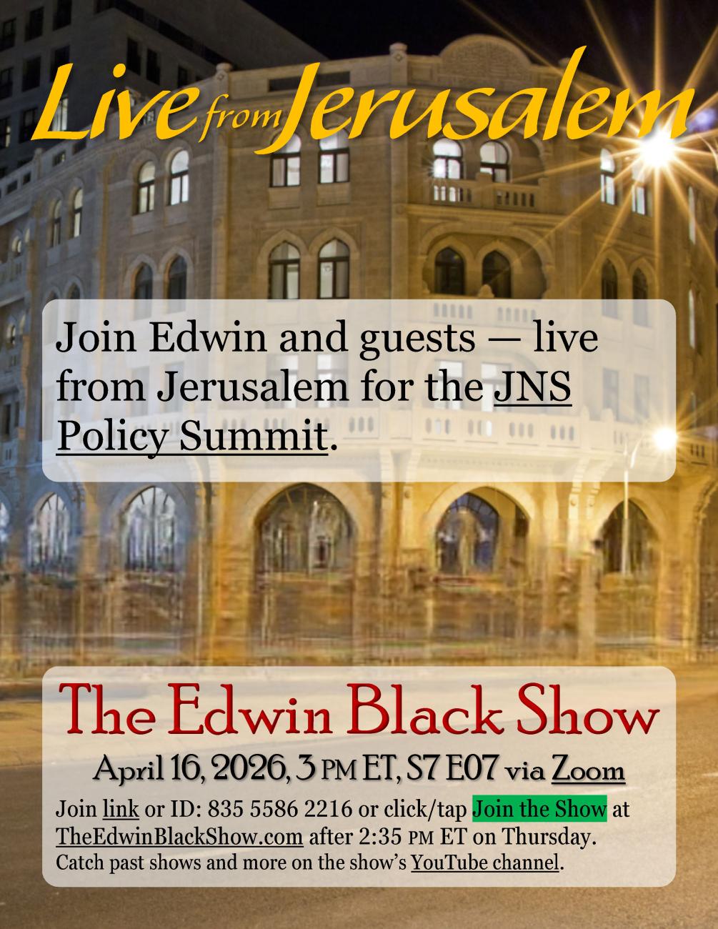 Live from Jerusalem 2026