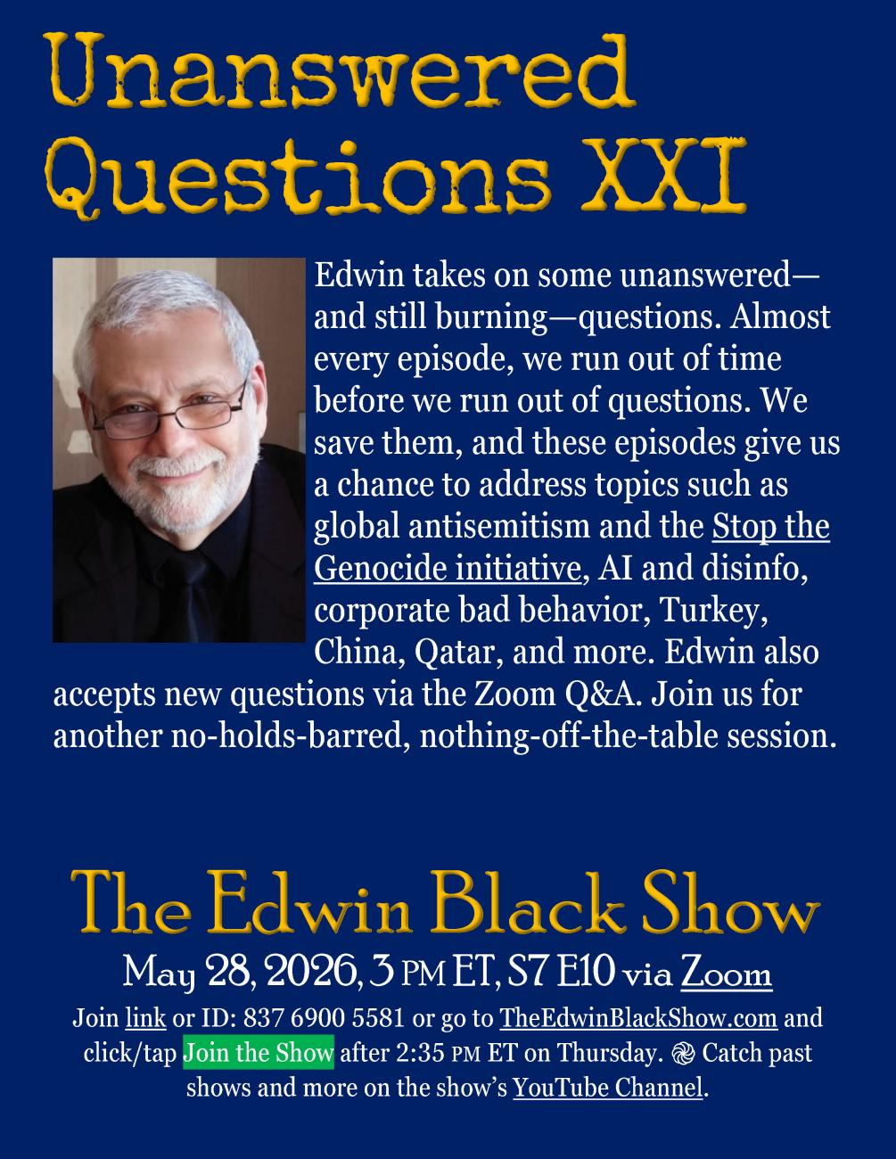 Unanswered Questions XXI