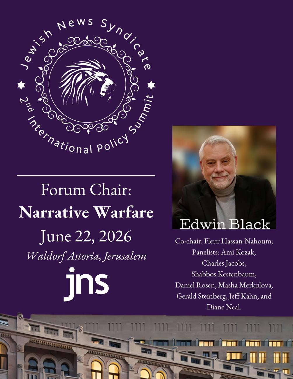 Special event: Edwin Chairs the Narrative War Panel at the 2026 JNS Summit