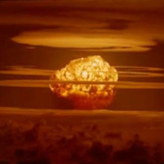 Castle Bravo hydrogen bomb test mushroom cloud