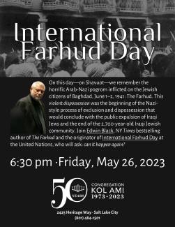 Special Event: Edwin Black on The Farhud for Congregation Kol Ami