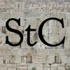 Logo for Stop the Consulate (the letters StC on a background of the Western Wall)